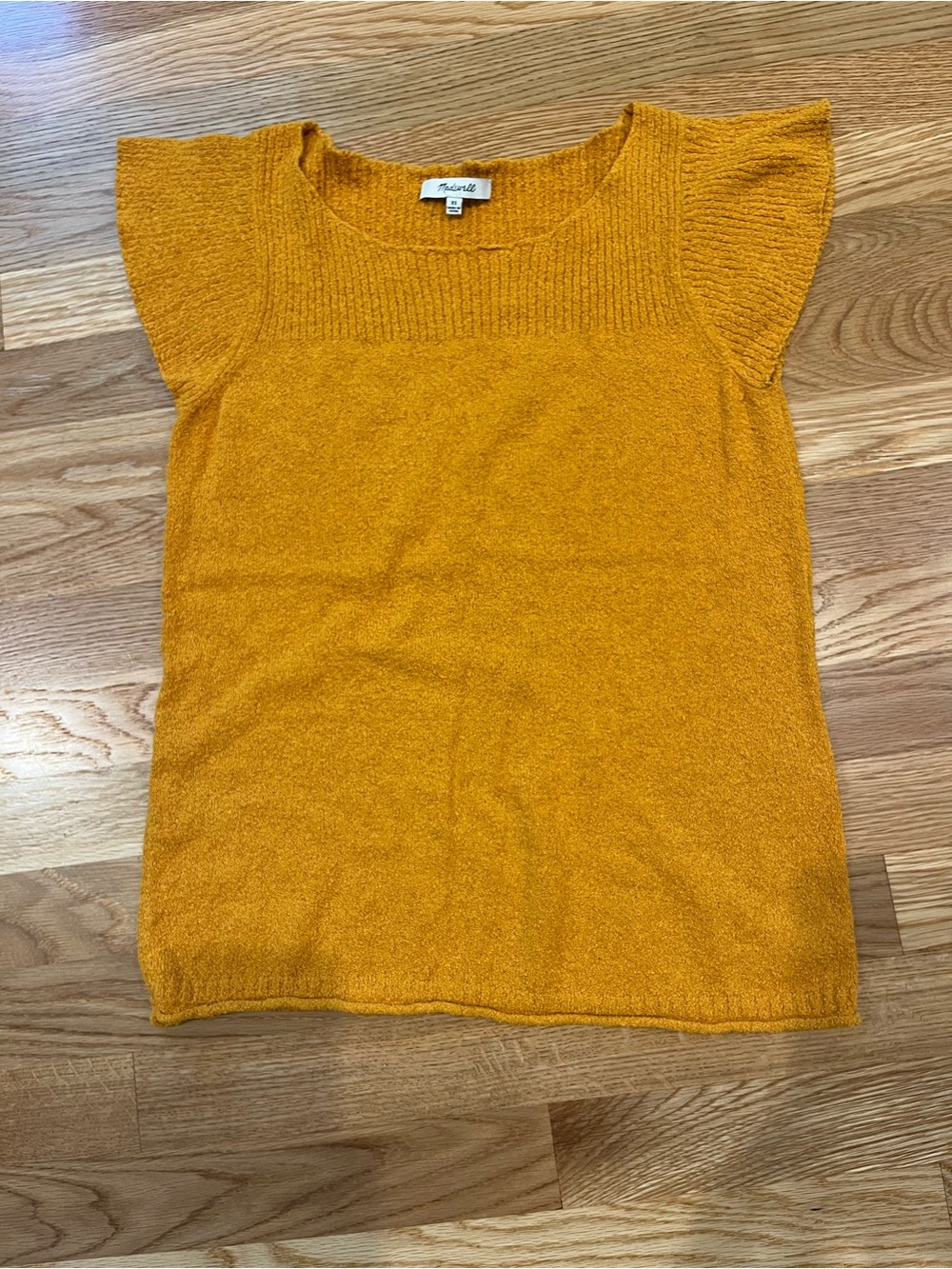 Madewell Golden Yellow Textured Knit Top